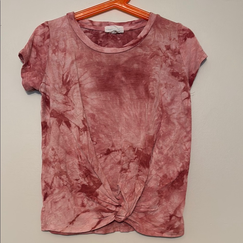 Kids Tie-Dye Knot Front Top - Pink